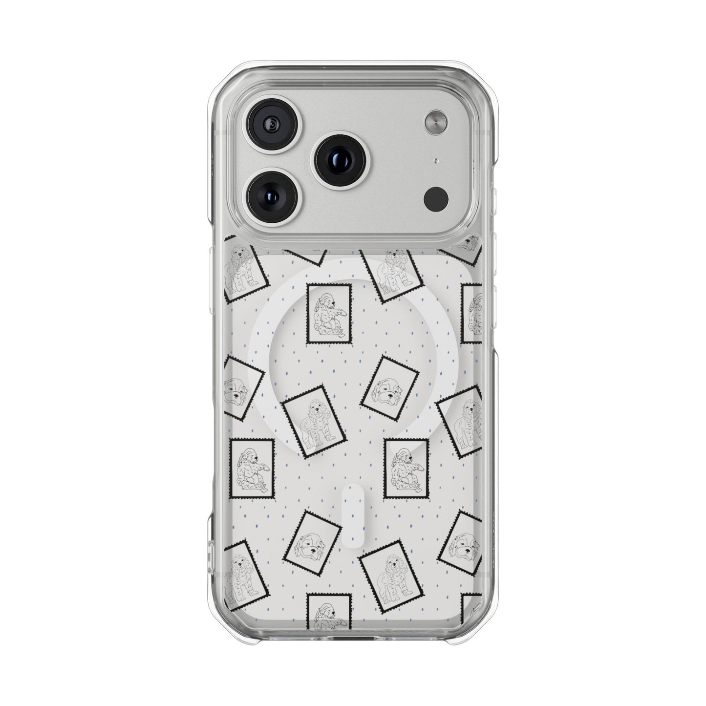 MagSafe Clear Phone Case — Vintage Cocker Spaniel Magnetic Impact Protection